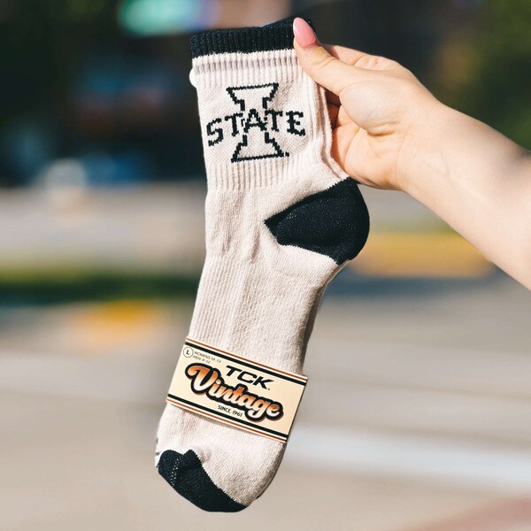 TCK I-State Cream and Black Quarter Crew Sock
